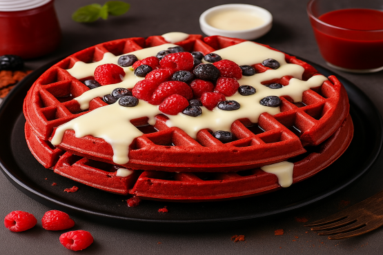 RED & MILK VELVET WAFFLE